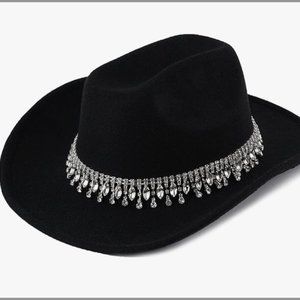 Black sparkle cowboy hat